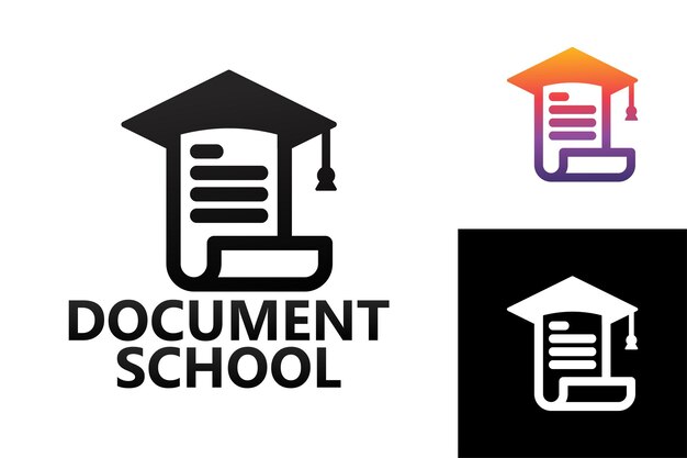 Plantilla de logotipo de escuela de documentos vector premium