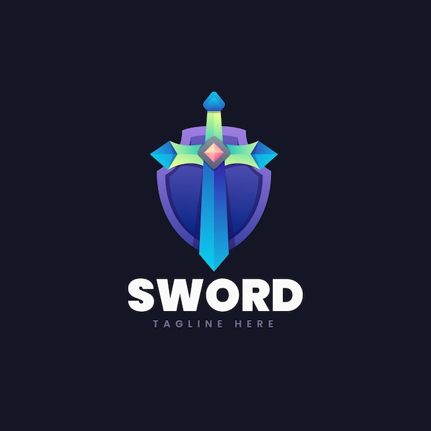 Plantilla de logotipo de espada