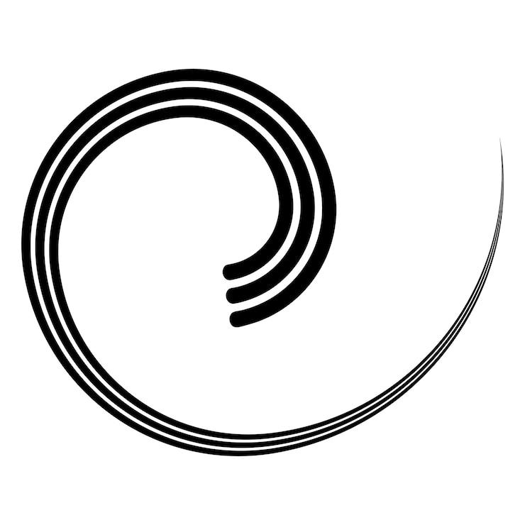 Vector plantilla de logotipo de espiral redonda triple rayas de pista de rizo de remolino