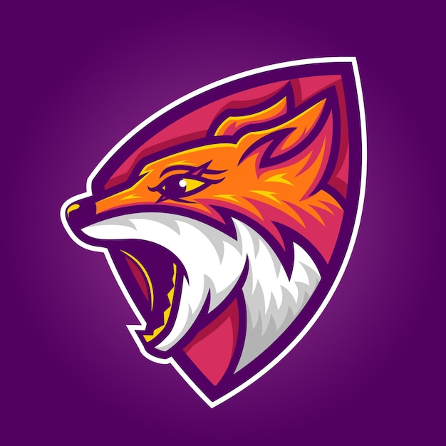 Plantilla de logotipo de esport de mascota fox