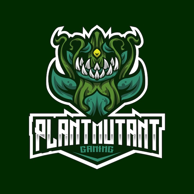 Plantilla de logotipo de Esport mutante de planta