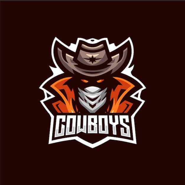 Plantilla de logotipo de esport de vaquero