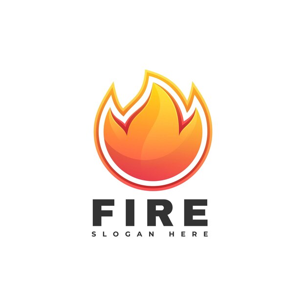 Plantilla de logotipo de estilo colorido degradado de fuego