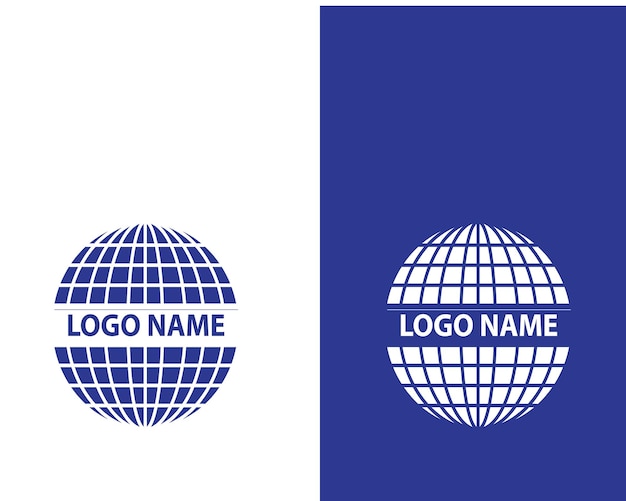 plantilla de logotipo de estilo plano del icono mundial