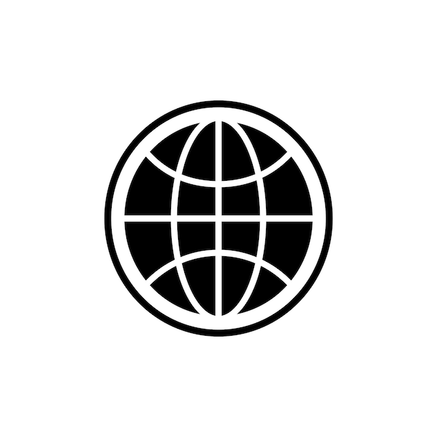 plantilla de logotipo de estilo plano vectorial del ícono del globo