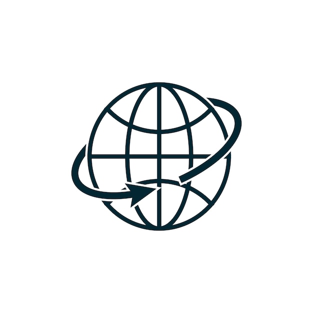 plantilla de logotipo de estilo plano vectorial del ícono del globo