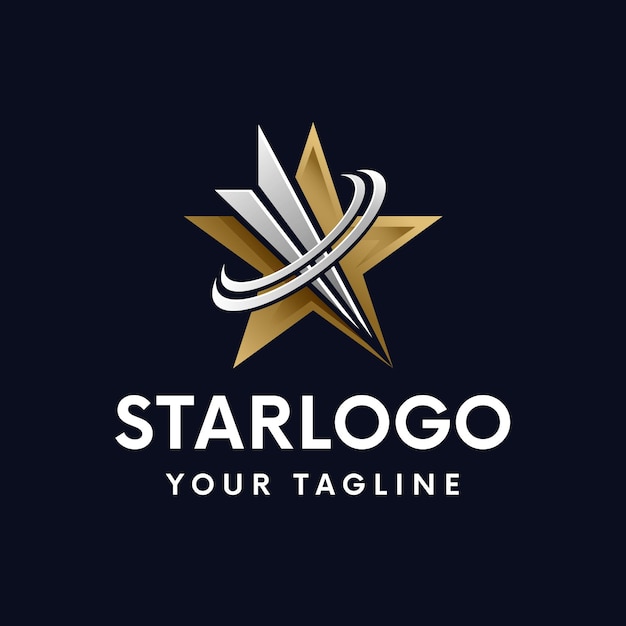 Vector plantilla de logotipo de estrella dorada de destino