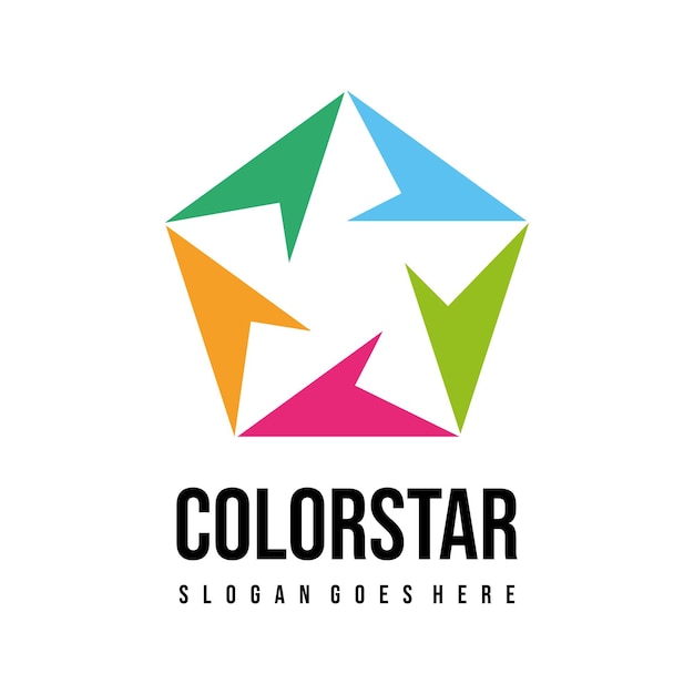 Plantilla de logotipo de estrella multicolor