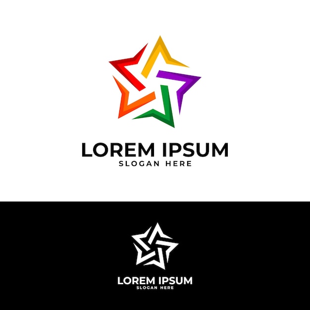 plantilla de logotipo de estrella vectorial de colores