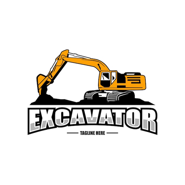plantilla del logotipo de la excavadora vectorial
