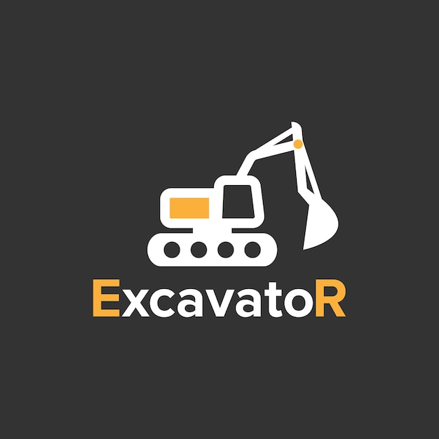 Plantilla de logotipo de excavadora vectorial