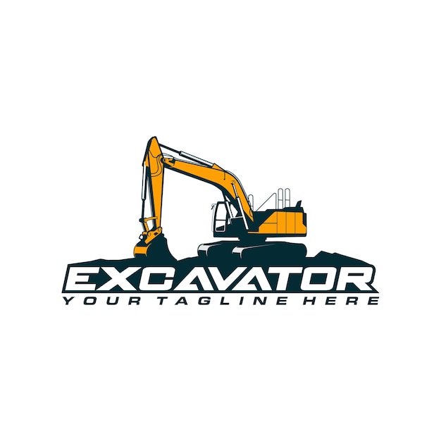 Plantilla de logotipo de excavadora