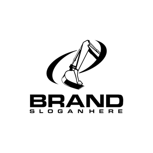Plantilla de logotipo de excavadora