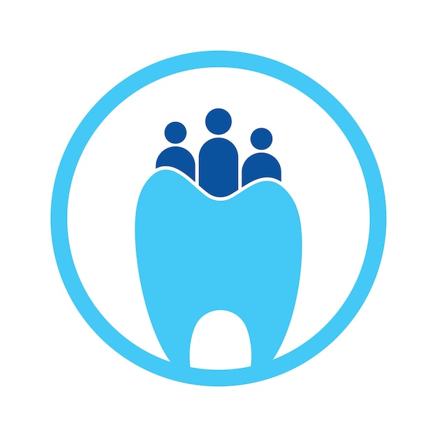 Plantilla de logotipo de Family Dental aislada con tres personas
