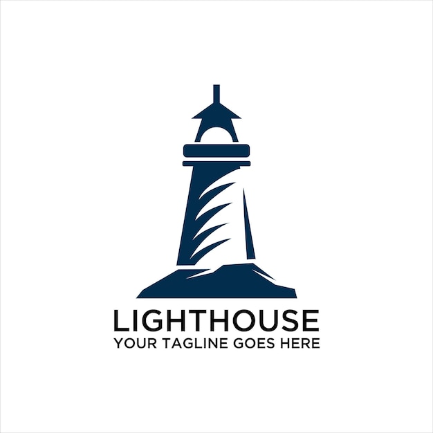 plantilla del logotipo del faro Construcción del vector del logó del faro