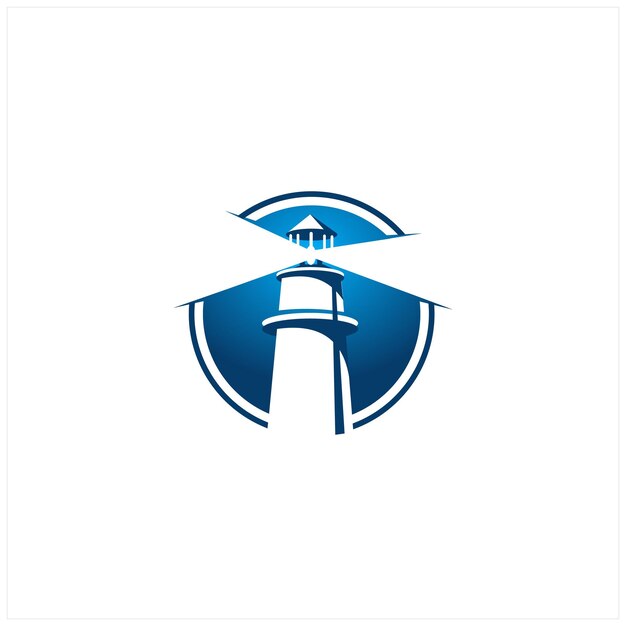 plantilla del logotipo del faro Construcción del vector del logó del faro
