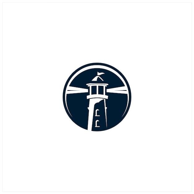 plantilla del logotipo del faro Construcción del vector del logó del faro