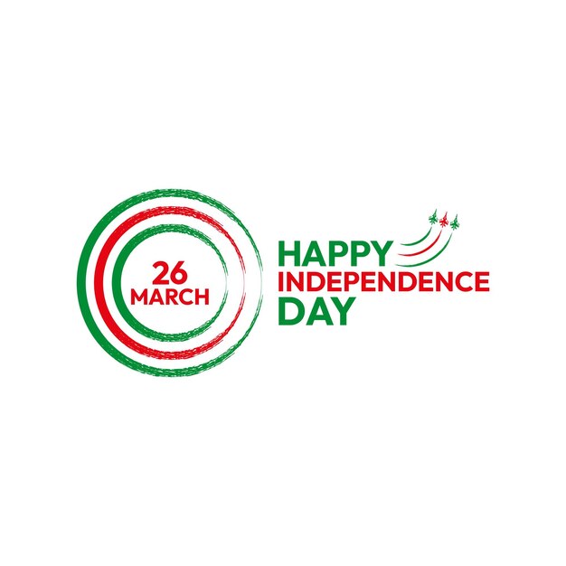 Plantilla de logotipo de feliz día de la independencia de Bangladesh