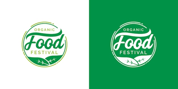 Plantilla de logotipo de festival de comida orgánica