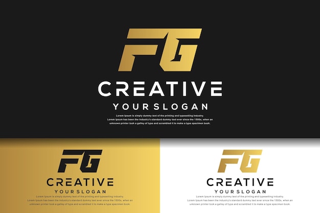 plantilla de logotipo fg de letra de monograma abstracto