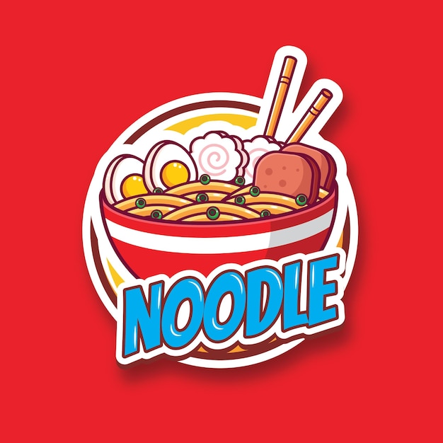 Vector plantilla de logotipo de fideos