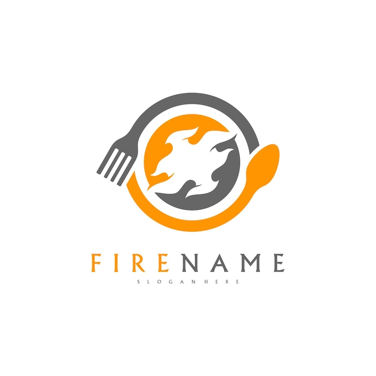 Vector la plantilla de logotipo de fire food hot food logo diseña el vector de concepto
