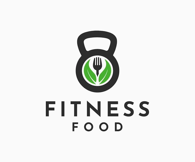 Plantilla de logotipo de fitness de alimentos orgánicos