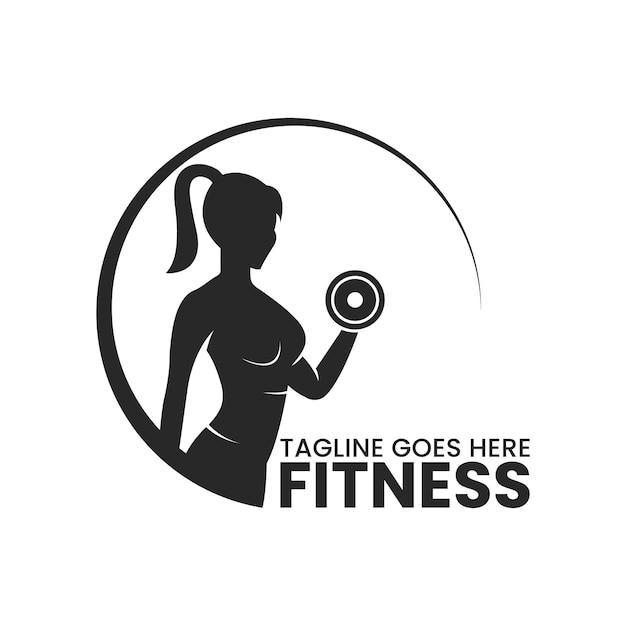 Plantilla de logotipo de fitness de diseño plano de vector libre