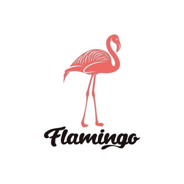 Plantilla de logotipo de flamenco Diseño creativo de ilustración de vector de pájaro