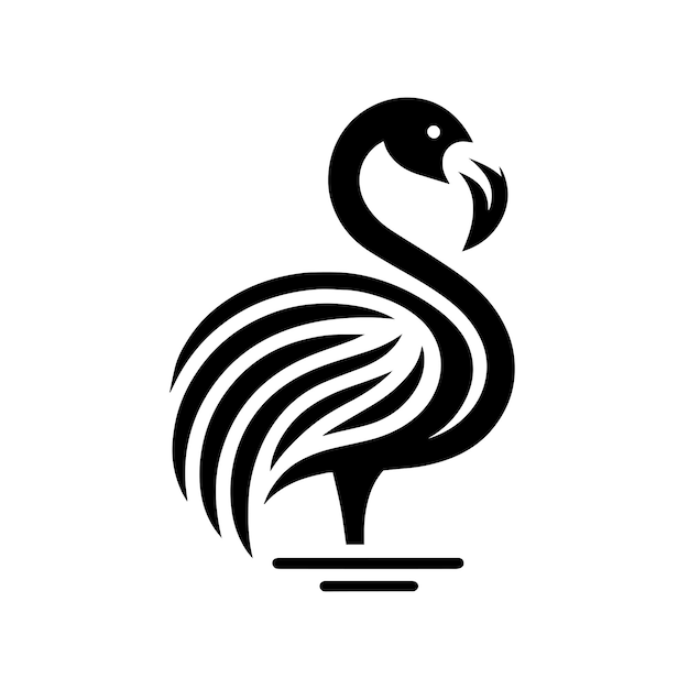 plantilla de logotipo de Flamingo icono de identidad de marca aislado gráfico vectorial abstracto 1