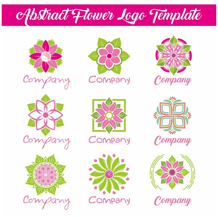 Vector plantilla de logotipo de flor abstracta