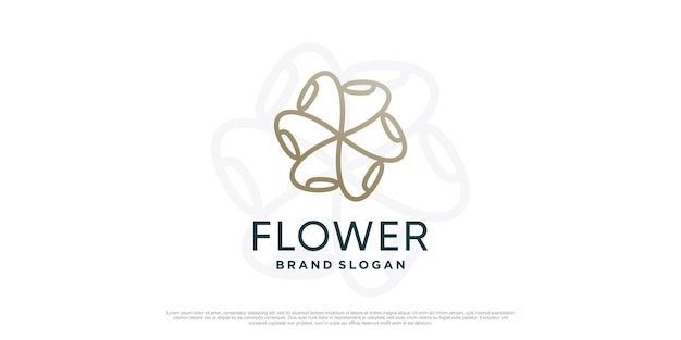 Plantilla de logotipo de flor con concepto creativo único vector premium parte 2