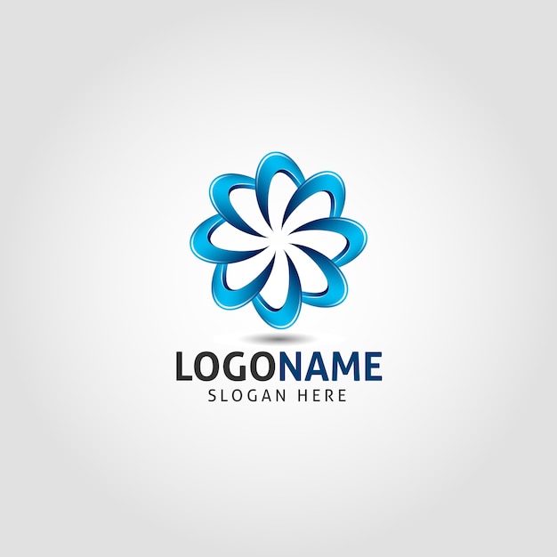 Plantilla de logotipo de flor con estilo