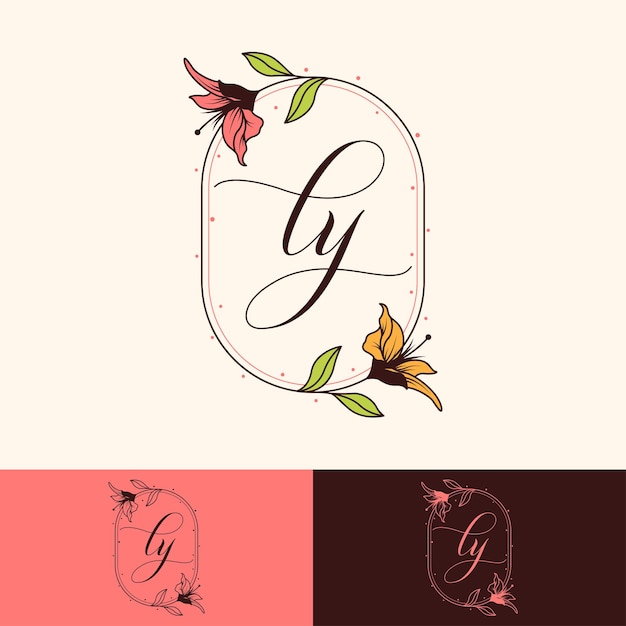 Plantilla de logotipo de flor femenina LY