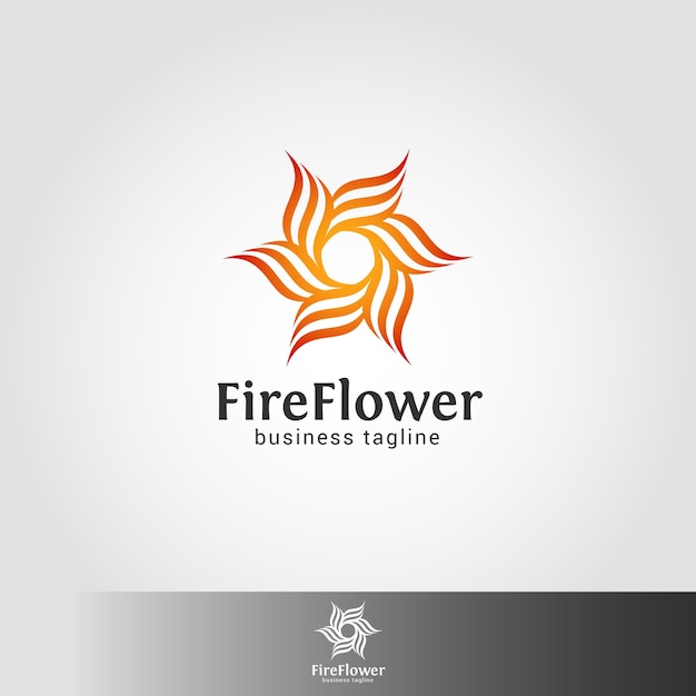 Plantilla de logotipo de flor de fuego