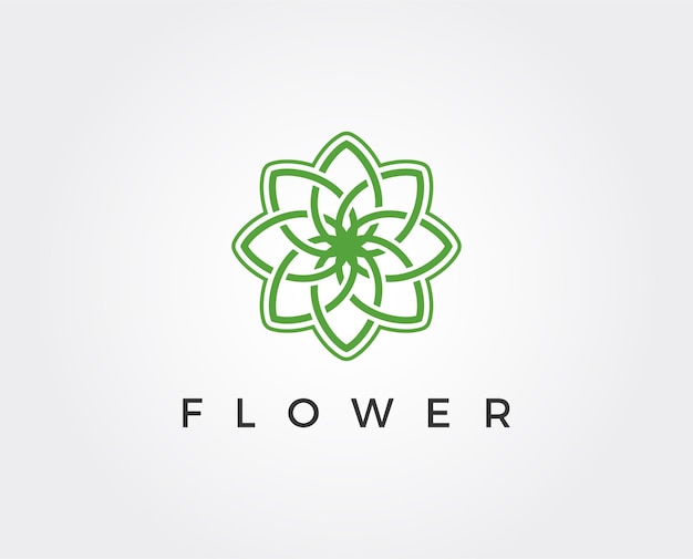 Plantilla de logotipo de flor mínima