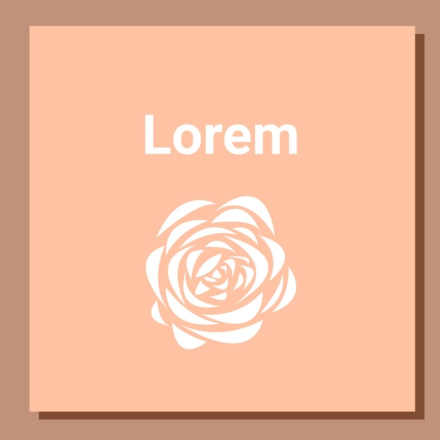 Vector plantilla de logotipo de flor rosa copiar texto de espacio en beige ilustración vectorial