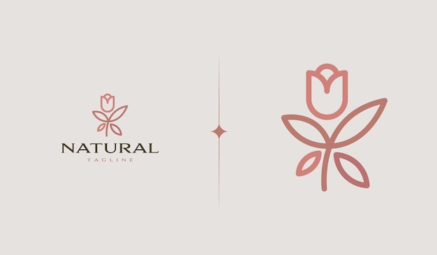 Plantilla de logotipo de flor de rosa Símbolo premium creativo universal Ilustración vectorial Plantilla de diseño mínimo creativo Símbolo para identidad empresarial corporativa