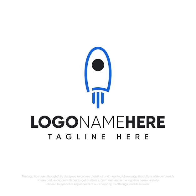 plantilla de logotipo de forma de cohete vectorial