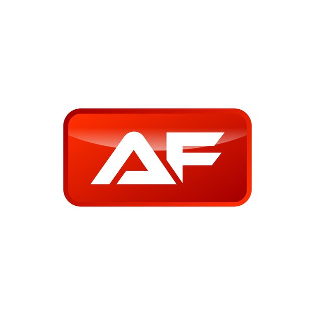Plantilla de logotipo de forma de rectángulo de letra inicial AF