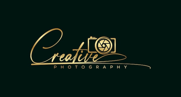 Vector plantilla de logotipo de fotografía creativa, inspiración de vector de logotipo de fotografía, concepto de logotipo de firma.