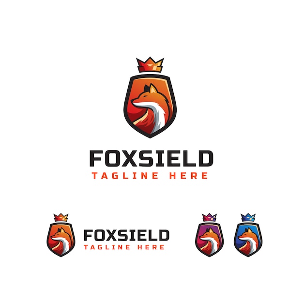 Plantilla de logotipo de fox sield