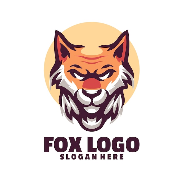 Plantilla de logotipo de fox