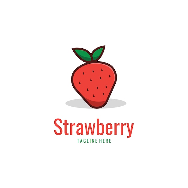 Plantilla de logotipo de fruta de fresa fresca