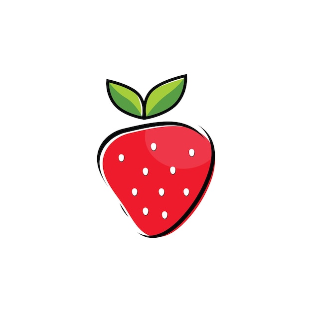 Plantilla de logotipo de fruta de fresa fresca