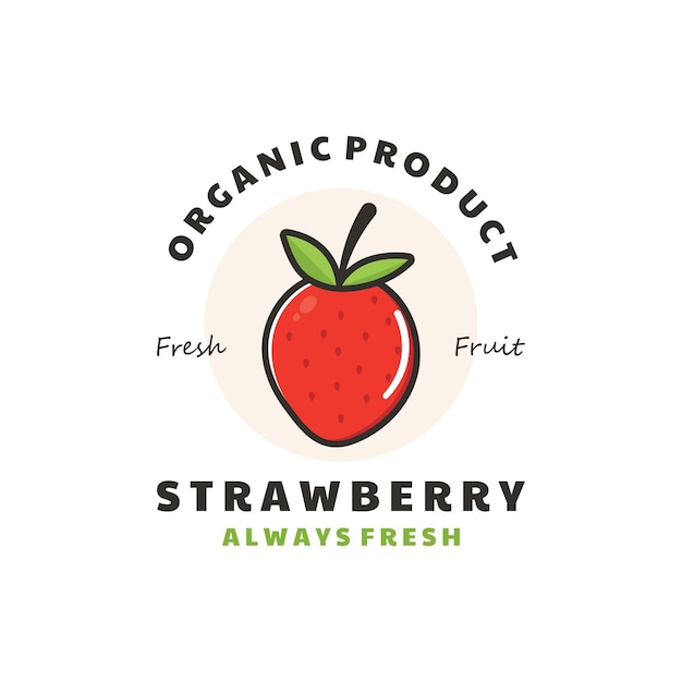 Plantilla de logotipo de fruta de fresa fresca