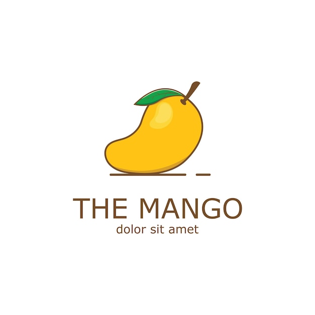 Plantilla de logotipo de fruta de mango vectorial Icono de mango en concepto plano