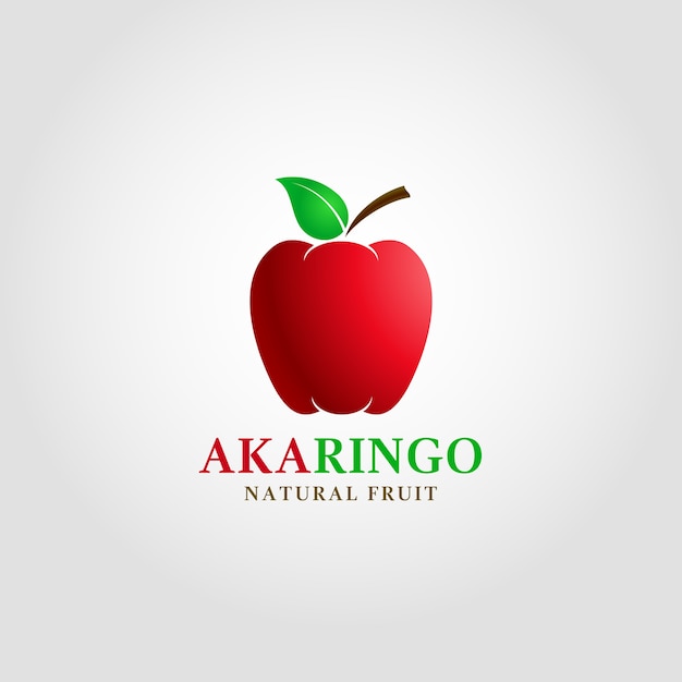 Plantilla de logotipo de fruta de manzana roja