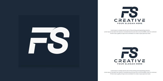 plantilla de logotipo de fs inicial de monograma moderno