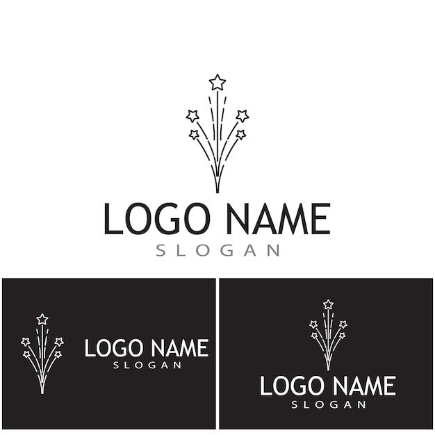 Plantilla de logotipo de fuegos artificiales símbolo vectorial